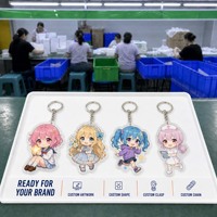 Porte-clés en acrylique personnalisé imprimé anime, 3 mm, avec fermoir mousqueton, impression UV vif, vente en gros d'usine OEM, impression couleur vive