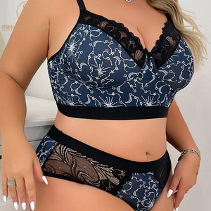 New cộng với kích thước phụ nữ sexy ren Bralette cup lớn Áo ngực thiết lập thoải mái sang trọng đẩy lên áo ngực liền mạch thiết lập - Product Image 3