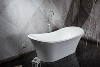 Baignoire traditionnelle polonaise, dimensions 1700 x 750, baignoire profonde pour adultes, baignoire autoportante à double marchepied