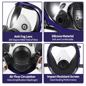 Masque respiratoire en gel de silice réutilisable de haute qualité, <span class=keywords><strong>filtre</strong></span> remplaçable, masque anti-poussière à 3 couches, protection contre la poussière, les gaz toxiques, industriel, large - Product Image 5
