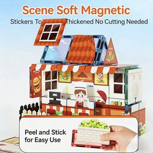 <b>Plastic</b> Children's Magnetic Building <b>Blocks</b> Hamburger Shop Educational Early Learning Sticker <b>Block</b> Set - Product Image 5