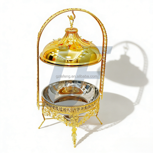 ถาดอุ่นอาหารสแตนเลสแบบแขวน สำหรับงานจัดเลี้ยง ร้านอาหาร งานปาร์ตี้ สีทอง ขายดี - Product Image 4