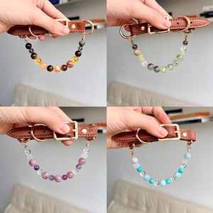 Collier pour <span class=keywords><strong>chien</strong></span> <span class=keywords><strong>en</strong></span> cristal naturel de la série Signes Astrologiques, collier de luxe pour animaux de compagnie aux quatre éléments, bijoux perlés faits à la main pour chat - Product Image 2