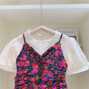 Conjunto de Verano 2021 para Niña, 2 Piezas: Camiseta + Vestido con Volantes Florales, Tallas 3-7 - Product Image 3