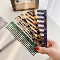 Brosse à cheveux démêlante antistatique en acétate de cellulose à dents larges de 4 mm avec logo personnalisé, modèle 2025, vente chaude