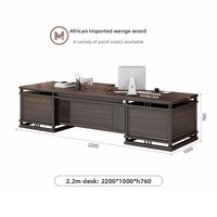 LBZ-347X Nouveau bureau de direction et bibliothèque combinés de style chinois, bois noir et or, bois massif, personnalisable avec tiroirs