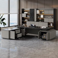 Bureau de direction moderne noir de haute qualité, mobilier de bureau pour patron, design personnalisé pour résidence de luxe, bureau de direction