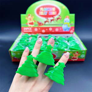Hot Selling <b>LED</b> Finger <b>Lights</b> <b>Light</b> up Toys Snowman Snowflake Santa <b>Tree</b> Elk Ring Christmas Gift Ring Party Children's Toys - Product Image 1