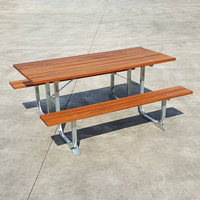 Table de pique-nique moderne Patio Park en gros d'usine avec banc Table de pique-nique extérieure en acier inoxydable banc table et banc de jardin