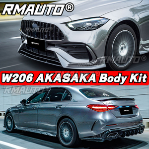 W206 Front Bumper <b>Splitter</b> Cover Lip Side Skirt Rear Spoiler Racing Grill Body Kit for Mercedes Benz C Class W206 2022-2023 - Product Image 5