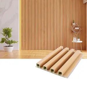 Dekorasi Interior kayu GMT panel dinding bergalur kayu Dekorasi kayu kustom tahan air dalam ruangan