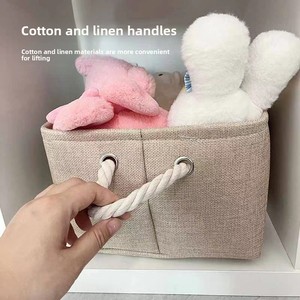 Cross-border for Bestseller Thick Cotton-linen EVA Cube <strong>Storage</strong> <strong>Basket</strong> <strong>Large</strong>-capacity Foldable Organizer Laundry Hamper Home - Product Image 4