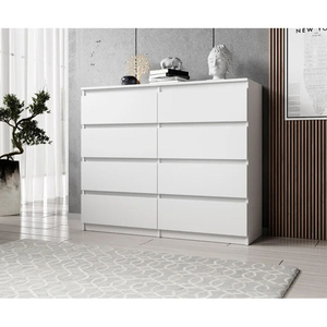 8 Drawer Chest, Wood <b>Storage</b> Dresser <b>Cabinet</b>, Large <b>Storage</b> Organizer Makeup Drawer for Closet, <b>Bedroom</b> - White - Product Image 3