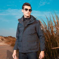 Nouvelle conception, veste d'hiver coupe slim grande taille, coupe-vent, résistante à l'eau, trois en un, pour homme, à capuche, en duvet épais