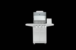 Parrilla de <span class=keywords><strong>barbacoa</strong></span> de Gas de cocina exterior de acero inoxidable con quemador lateral, quemadores de cerámica de <span class=keywords><strong>barbacoa</strong></span> de jardín de butano portátiles con ruedas - Product Image 2