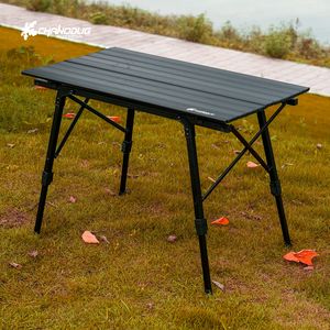 Table pliante de camping d'extérieur à hauteur réglable, idéale pour les pique-niques, pliable pour un rangement facile, table à thé - Product Image 2