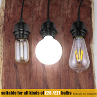 Câbles d'alimentation Sunssy E26 E27 avec douille de lampe à filetage complet, 1,8 m, 3,5 m, 6 m, avec interrupteur, prise EU pour luminaires suspendus à LED