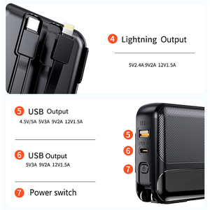 OEM 20000mAh piccolo potente Power Bank con 22.5W cavo di ricarica rapida funzione di ricarica rapida per iPhone15 10W/20W potenza di uscita - Product Image 5