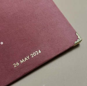 パーソナライズされたカスタムベルベット結婚式の誓い小冊子金箔結婚A4証明書ホルダーカバーフォルダ - Product Image 5