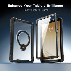 Étuis pour <span class=keywords><strong>tablette</strong></span> avec béquille rotative à 360 degrés transparents pour Samsung Galaxy Tab A11 Plus 11'' 2025, <span class=keywords><strong>verre</strong></span> trempé, supports en alliage d'aluminium - Product Image 2