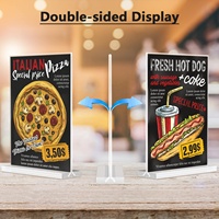8.5x11 Moderne T Forme Vertical Transparent Acrylique Publicité Signe Affichage Titulaire Table Carte Stand
