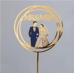 Accessoires de décoration de gâteaux en acrylique miroir de <span class=keywords><strong>fiançailles</strong></span> MR & MRS pour gâteaux de mariage - Product Image 6