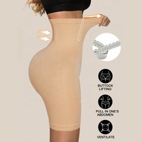 Shorty gainant sans couture taille haute pour femme, effet ventre plat et rehaussement des fesses