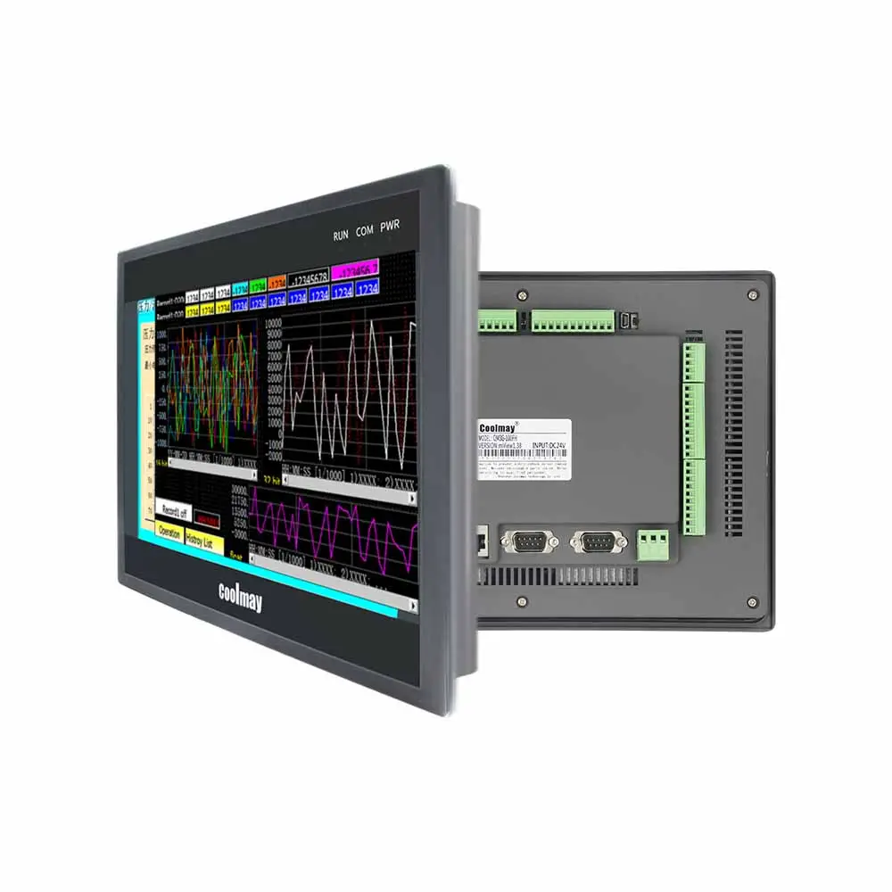 Coolmay Modbus programmable controller 10 inch hmi touch screen 24 DI 20 DO 16 AI 8 AO plc