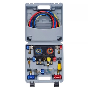 Juego de herramientas de calibre de colector de diagnóstico AC con medidores HVAC de 4 vías - Product Image 1