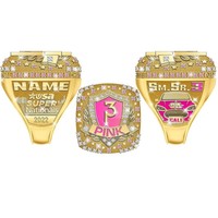 Individuell Gravierter Meisterschaftsring Angepasstes Team-Logo Sport-Wettbewerbspreis Turnier-Souvenir Schmuck Platin/Gold Plattiert