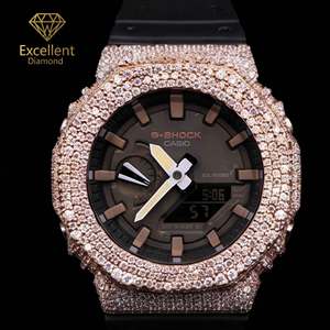 Montre de luxe <span class=keywords><strong>en</strong></span> argent 925 sertie de moissanite, style hip-hop, pour homme, idéale pour les soirées <span class=keywords><strong>en</strong></span> boîte de nuit et les performances sur scène, personnalisable - Product Image 1