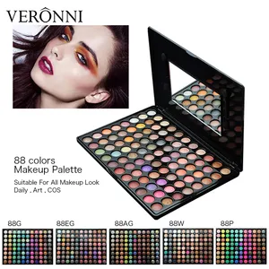 Paleta de sombras para olhos à prova d'água, 88 cores, pigmento fosco para maquiagem e sombra, paleta para mulheres