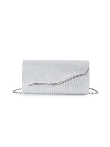Bell Fashion Waterproof Magnetic Closure Shiny Pleated Handheld <b>Clutch</b> Evening Crossbody Bag for Women Chain <b>Wedding</b> Luxury - Product Image 2