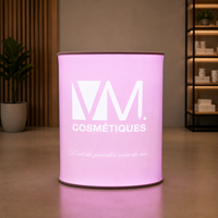 Comptoirs promotionnels portables personnalisés, tables pliantes pour salons professionnels avec éclairage LED