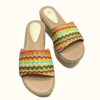 Dernier modèle de sandales à talon haut en paille pour l'été Sandales compensées en corde de chanvre pour femmes Espadrilles