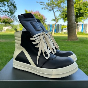 Chaussures montantes de luxe RQROK OBXCDHS en cuir véritable à semelle épaisse, style triangle inversé, tendance, unisexe, pour la <span class=keywords><strong>marche</strong></span> - Product Image 3