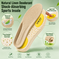 Semelles intérieures en PU déodorantes et amortissantes Modèle COMFORT Jaune Double gel Popcorn Pebbled Base respirante Stabilisateur Lime Quick Sports