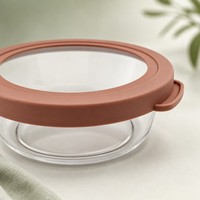 Lot de 4 contenants alimentaires ronds emboîtables avec couvercles hermétiques, sans BPA, tailles assorties, empilables