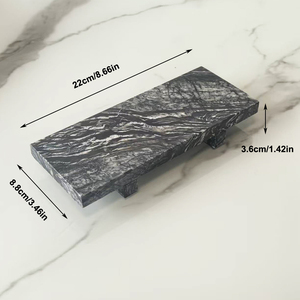 Telazuo – <span class=keywords><strong>Plateau</strong></span> rectangulaire en pierre naturelle, classique, poli, multifonctionnel, facile à nettoyer, réutilisable, pour la conservation des aliments, idéal pour le salon <span class=keywords><strong>et</strong></span> la salle <span class=keywords><strong>de</strong></span> bain - Product Image 5