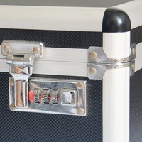 Boîte à outils multifonctionnelle portable en alliage d'aluminium, étui à instruments, doublure en mousse EVA noire, absorption des chocs, protection contre les chutes Yh-003