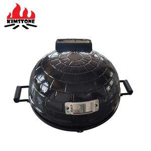 Four à pizza d'extérieur, 21 pouces, motif brique noire, en céramique, four à bois de table avec <span class=keywords><strong>pierre</strong></span> à pizza pour jardin et camping - Product Image 6