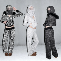 Ensemble 2 pièces pour femme, broderie personnalisée, imperméable, haut à capuche, streetwear Y2K, fermeture éclair rétro, coupe régulière, tenue décontractée
