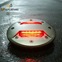 Balise routière LED en aluminium câblée, type œil de chat, avec clignotement synchrone, indice de protection IP68, pour éclairage routier et ponts permanents et marquages routiers