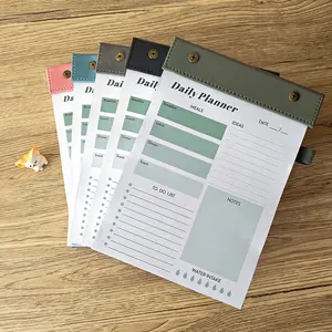 Op Maat Bedrukt Kleurrijk Pu Leer Notebook Notitieblok Dagboek Met Scheurlijnen