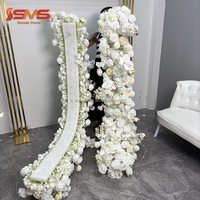 SMS Bestseller Staubrosa Seiden-Kunstblumen-Läufer für Hochzeit Event Party Dekoration
