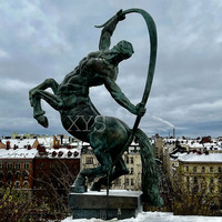 Statue de Culturiste en Bronze sur Mesure, Taille Réelle, Style Moderne Traditionnel Feng Shui, Figurine Sportive Polie en Fonte Moulée sous Pression