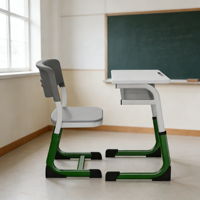 Ensemble bureau et chaise réglables en hauteur pour étudiants, design stable et sûr, mobilier d'étude professionnel pour salle de classe
