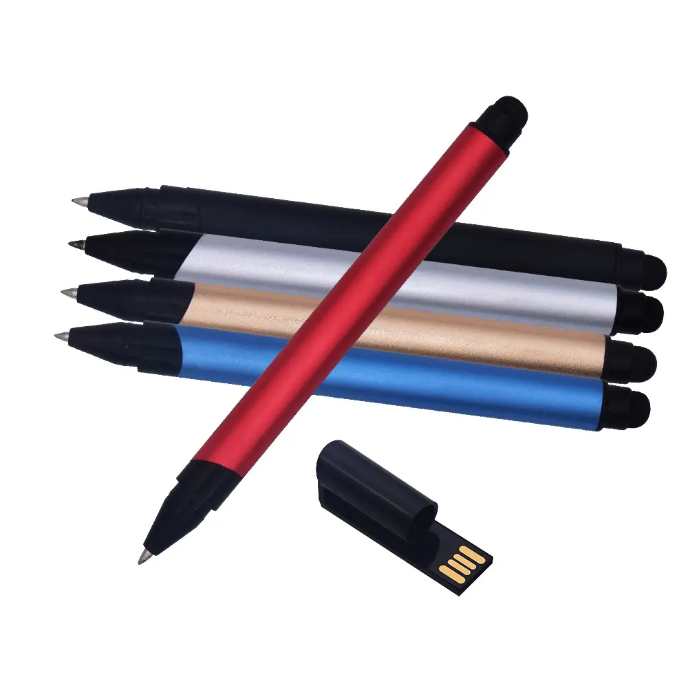 Wholesales Metal Pen Shape Custom Logo 1GB 2GB 4GB 8GB Pendrive Flash Drive Gadgets Electronic