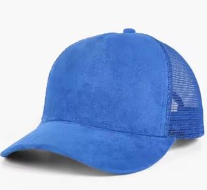 Casquette <span class=keywords><strong>de</strong></span> camionneur en daim avec logo brodé sur mesure <span class=keywords><strong>de</strong></span> haute qualité à bord incurvé casquettes <span class=keywords><strong>de</strong></span> baseball respirantes bicolores vierges à 5 panneaux - Product Image 3
