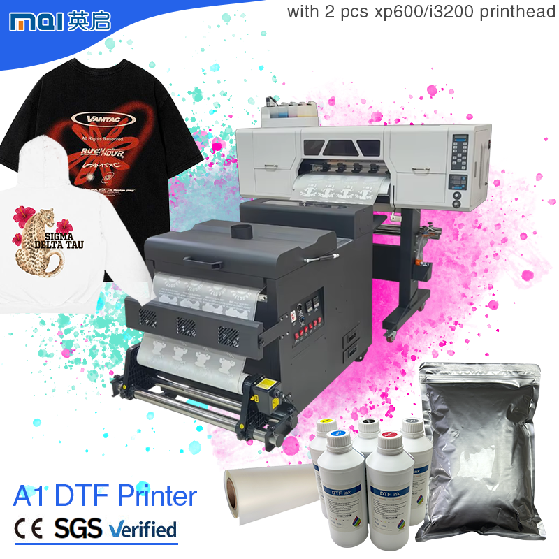 60cm Dtf Printer With 2 Xp600 I3200 Head A1 White Ink Stirring Direct ...